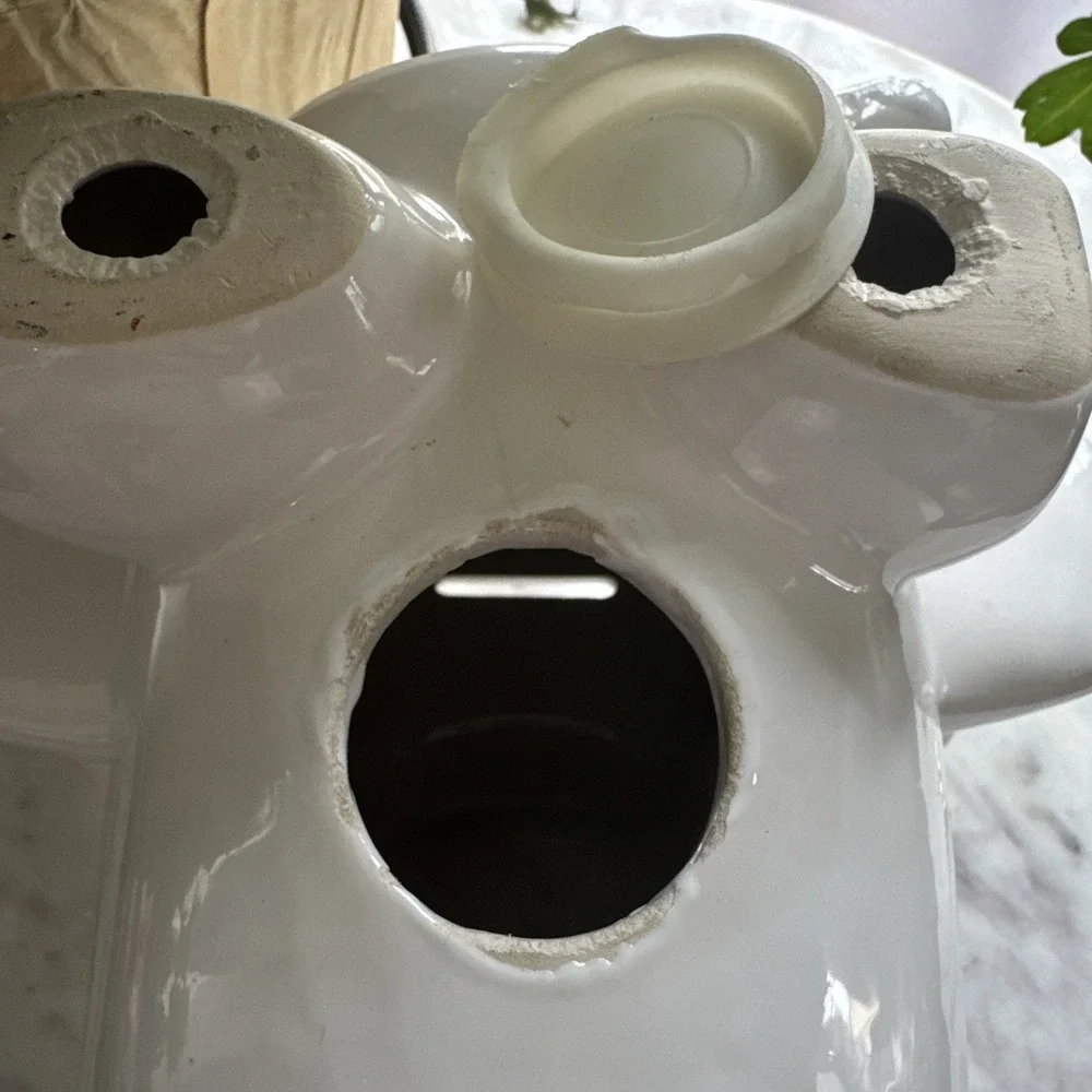 Large White Ceramic Airplane Piggy Bank – Modern Aviation Nursery Decor Gift